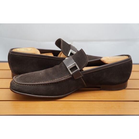 Ermenegildo Zegna Made In Italy Brown Suede Loafers Size 9.5 D Mens Dress Shoes main image 9